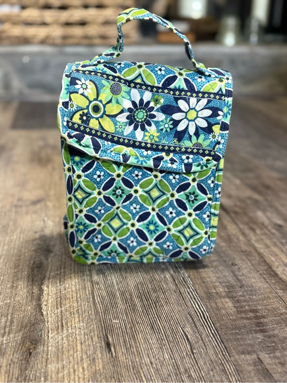 Vera Bradley Daisy Daisy Retired Insulated Lunch Tote Bag Blue Green Floral